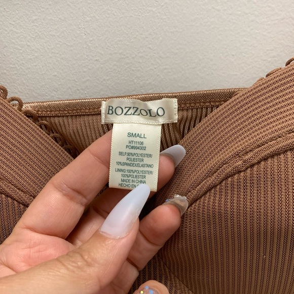 Bozzolo Brown Mesh Bodysuit Size Small - Picture 4 of 4